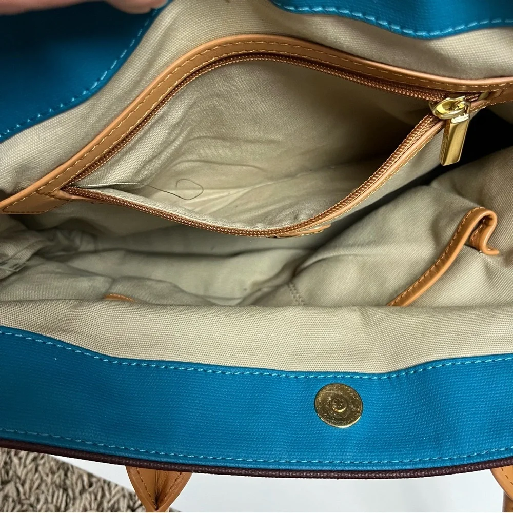 TORY BURCH Jaden Bag Coconut Canvas Leather Tote